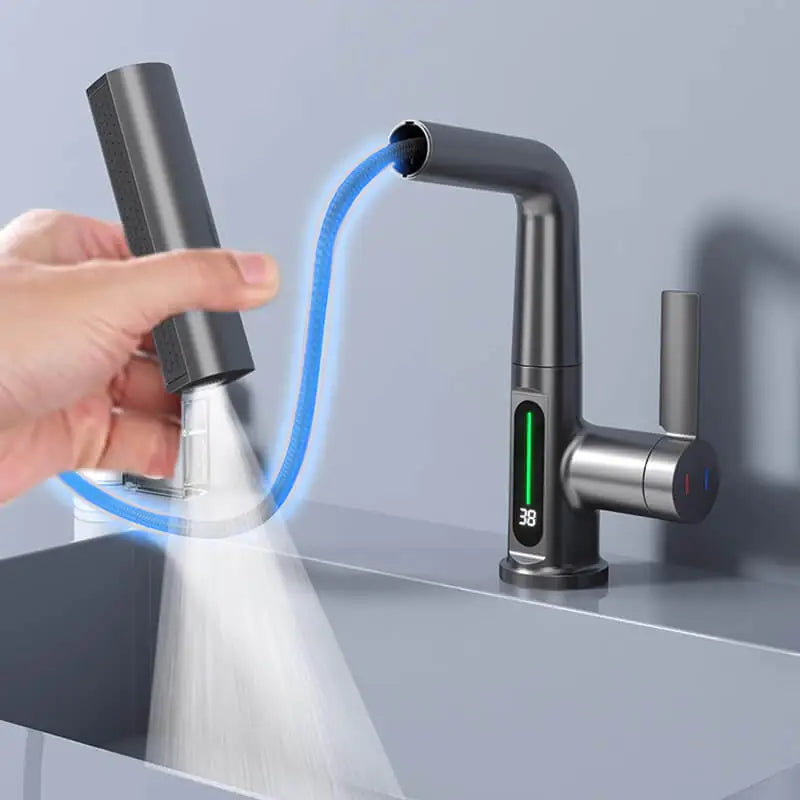 Digital Display Waterfall Basin Faucet