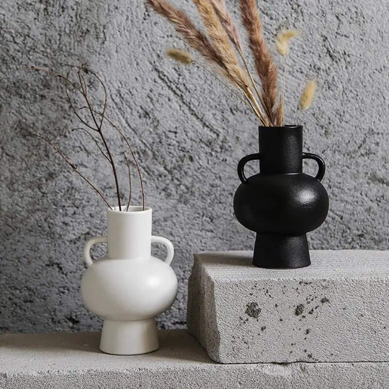 White Black Ceramic Vases