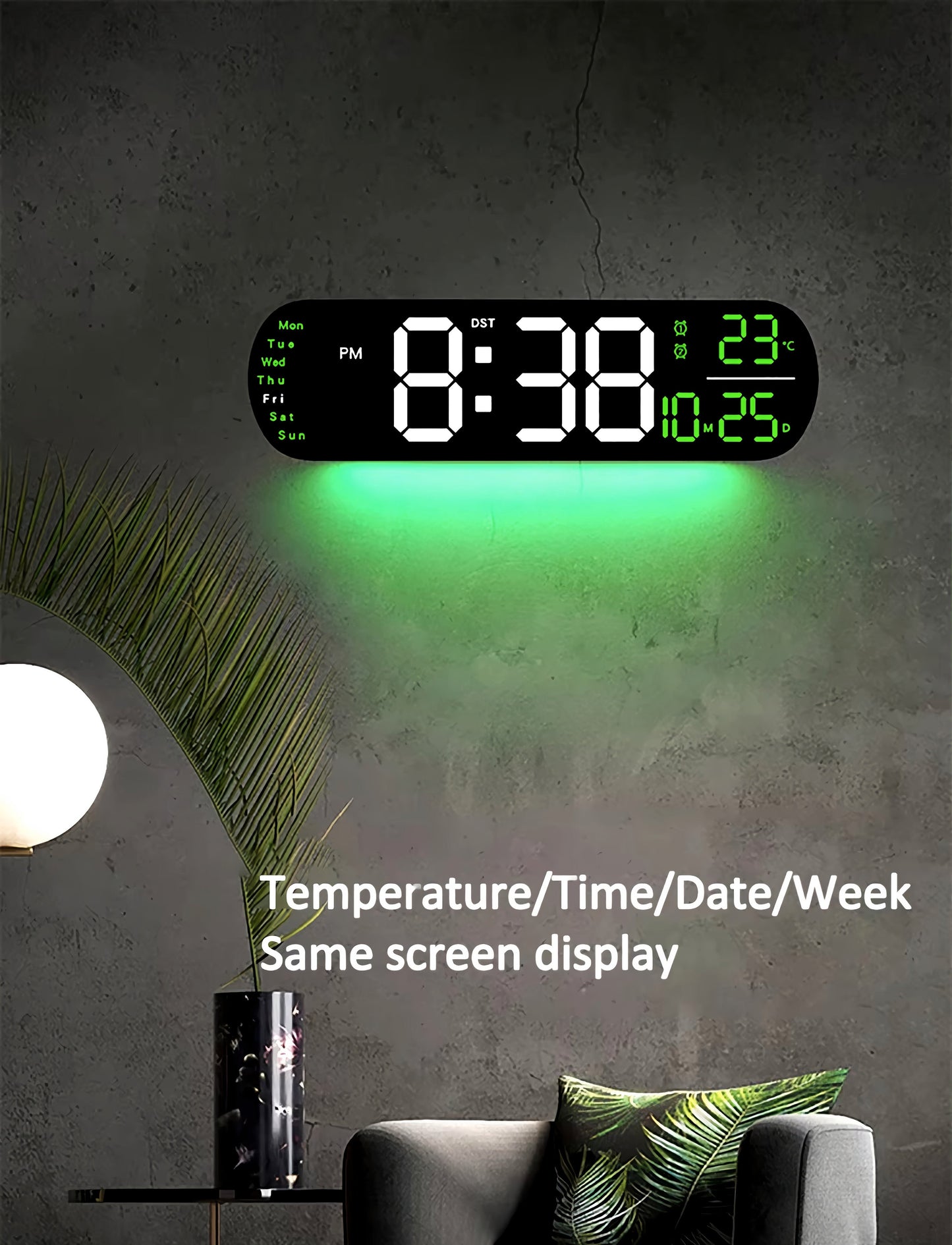 LED Wall Clock with Atmosphere Light