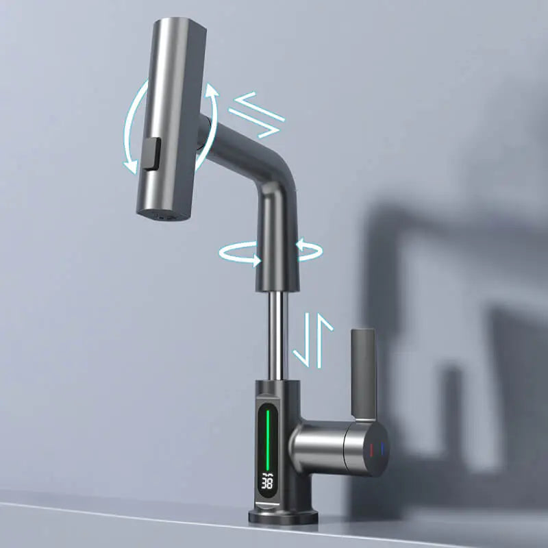 Digital Display Waterfall Basin Faucet