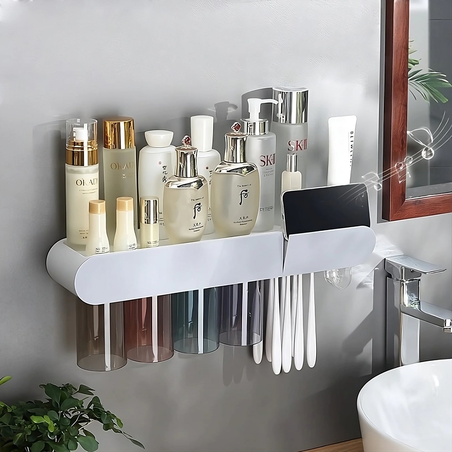 Convenient Toothbrush and Cosmetics Organizer